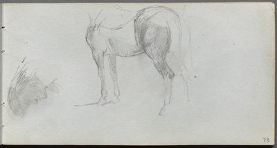 Taccuino, pagina 73: Studio di un cavallo, profilo da Jean Louis Ernest Meissonier