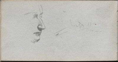 Taccuino degli schizzi, pagina 80: Studio di volti da Ernest Meissonier