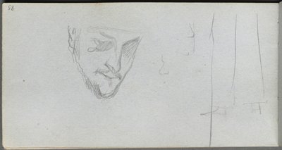 Taccuino, pagina 83: Studio di un volto, gambe da Jean Louis Ernest Meissonier