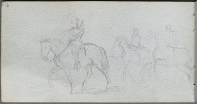 Taccuino, pagina 91: Figure a cavallo da Jean Louis Ernest Meissonier