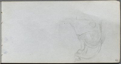 Taccuino di schizzi, pagina 93: studio di una sella da Ernest Meissonier
