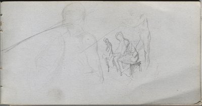Taccuino, pagina 98: Studio di figure da Jean Louis Ernest Meissonier