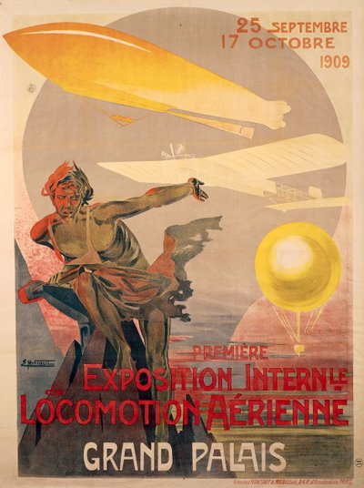 Poster per la prima esposizione internazionale di locomozione aerea, 25 settembre - 17 ottobre da Ernest Montaut