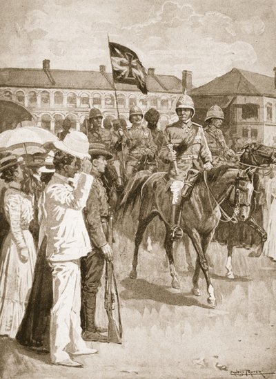 Il leader degli Alleati, illustrazione da Battaglie del XIX secolo: Vol. VII, La guerra cinese del 1900-1901 di Archibald Forbes, G.A. Henty e Maggiore Arthur Griffiths da Ernest Prater