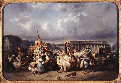 Carnevale place de la Concorde, attuale 8° arrondissement, tra il 1840 e il 1845 da Ernest Seigneurgens