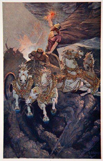 Merodach parte per attaccare Tiamat, 1915 da Ernest Wellcousins
