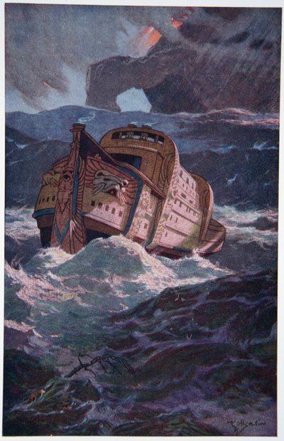 Il diluvio babilonese, 1915 da Ernest Wellcousins