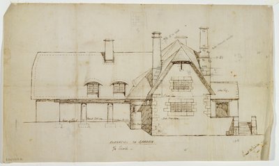 Elevazione del Giardino del Cottage, Sapperton, 14 giugno 1902 da Ernest William Gimson