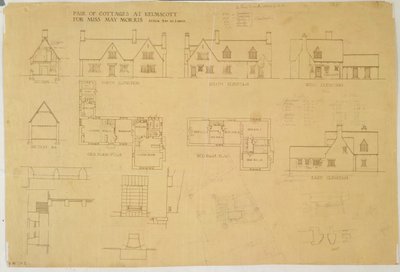 Coppia di Cottage a Kelmscott per Miss May Morris, c.1915 da Ernest William Gimson
