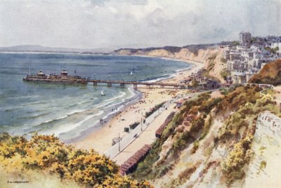 Molo e spiagge di Bournemouth da Eastcliff da Ernest William Haslehust