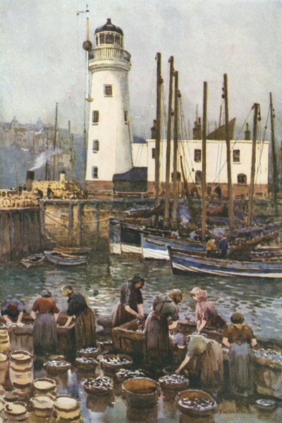 Il porto durante la stagione delle aringhe da Ernest William Haslehust