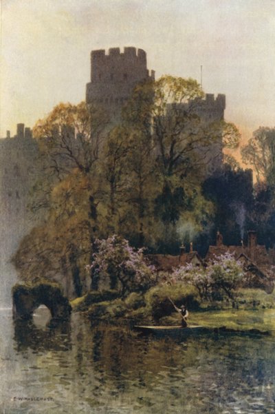 Castello di Warwick dal fiume da Ernest William Haslehust