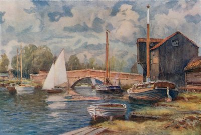 Ponte di Wroxham (litografia a colori) da Ernest William Haslehust