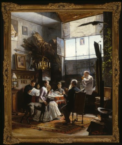 E.Hirschler-Kunwald, nello studio, dipinto, 1888 da Ernestine Hirschler Kunwald