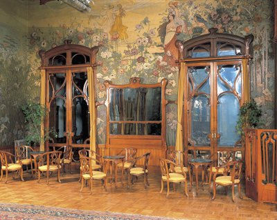 Interni della sala di un grand hotel, Villa Igea, Palermo, Sicilia, Italia da Ernesto Basile