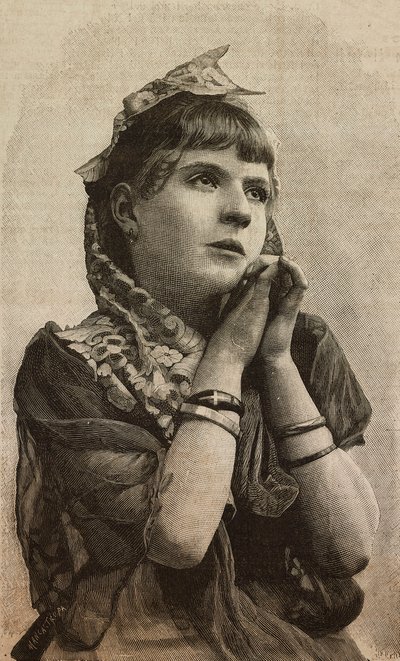 Ragazza, incisione di Ernesto Mancastroppa da foto di L. Guidi, da L