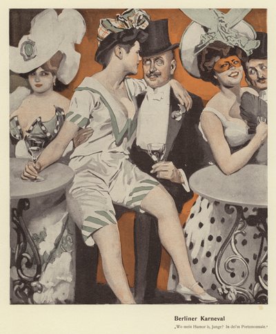 Carnevale di Berlino (litografia a colori) da Ernst (after) Heilemann