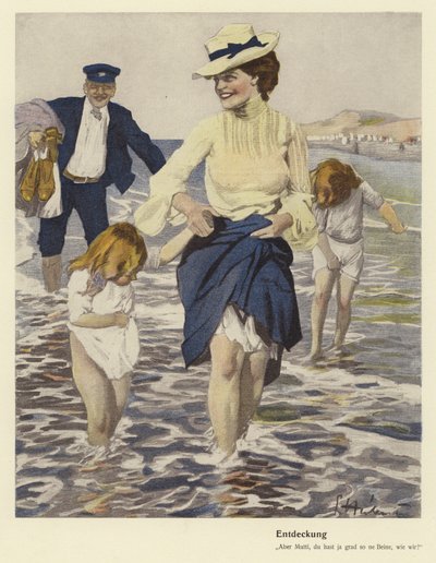 Famiglia al mare da Ernst (after) Heilemann