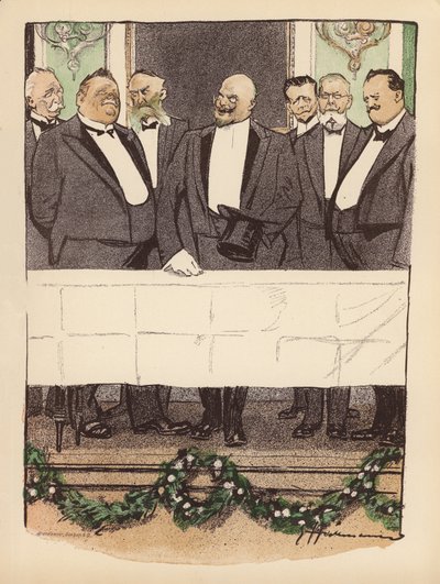 Illustrazione per Berliner Balle von Rideamus (litografia a colori) da Ernst (after) Heilemann