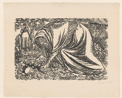Sepoltura di un bambino morto da Ernst Barlach (signed by artist)