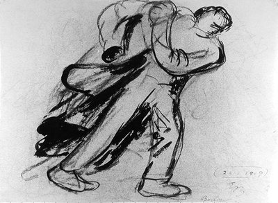 Uomo che si mette il cappotto da Ernst Barlach