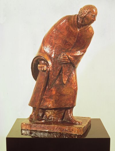 Vecchia donna con un bastone da passeggio, 1913 da Ernst Barlach