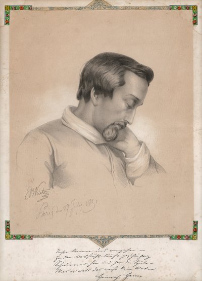 Julius Ernst Benedikt Kietz, Ritratto di Heinrich Heine da Ernst Benedikt Kietz