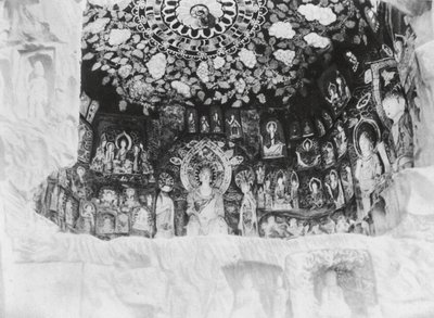 Kuangyuanhien, Tsien fo ai, Szechuan, Cappella nelle rocce dei 1000 Buddha da Ernst Boerschmann