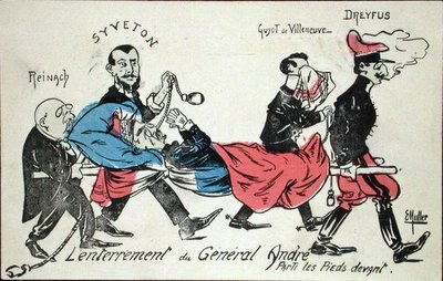 Sepoltura del generale Andre, eseguita da Joseph Reinach (1856-1921), Gabriel Syveton (1864-1904), Guyot de Villeneuve e Alfred Dreyfus (1855-1935) da Ernst Emmanuel Muller
