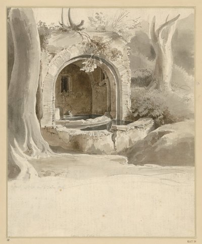 Nicchia di fontana sul Monte Mario presso Aqua Acetosa da Ernst Fries