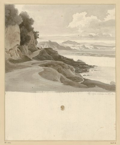 Paesaggio fluviale con sentiero lungo una riva rocciosa presso Aqua Acetosa da Ernst Fries