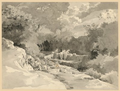 Paesaggio con donne alla fonte per il bucato da Ernst Fries