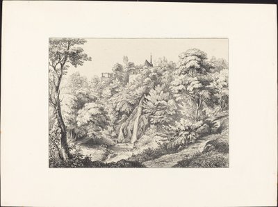 Vista posteriore del convento con cascata da Ernst Fries