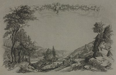 Sei vedute del Castello di Heidelberg: Copertina, Scena di caccia, 1820 da Ernst Fries