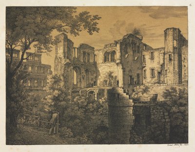 Sei vedute del castello di Heidelberg: Parte occidentale da Ernst Fries