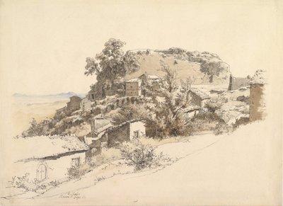 Paesaggio romano vicino a Rocca di Papa, 1866 da Ernst Furchtegott Mohn