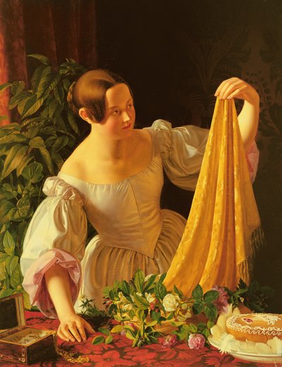 Ragazza che Ispeziona i Suoi Regali di Compleanno da Ernst Harmann Schlichting