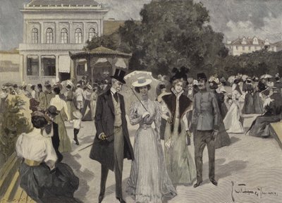 Davanti al padiglione musicale a Franzensbad da Ernst Heilemann