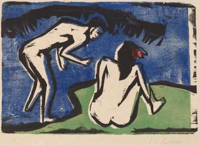 Coppia che fa il bagno, 1910 da Ernst Ludwig Kirchner