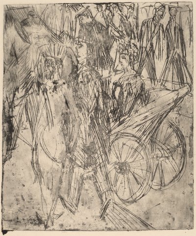 Coppia davanti a una carrozza da Ernst Ludwig Kirchner