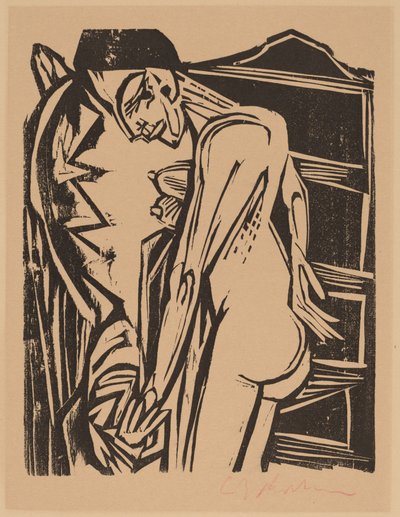 Nudo femminile davanti a un armadio, 1916 da Ernst Ludwig Kirchner