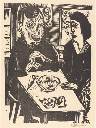 Donna Vecchia e Giovane, 1921 da Ernst Ludwig Kirchner