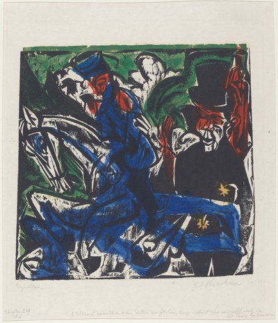 La meravigliosa storia di Peter Schlemihl: Incontro di Schlemihl con il grigio da Ernst Ludwig Kirchner