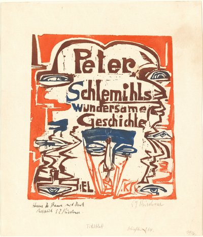La meravigliosa storia di Peter Schlemihl, pagina del titolo da Ernst Ludwig Kirchner