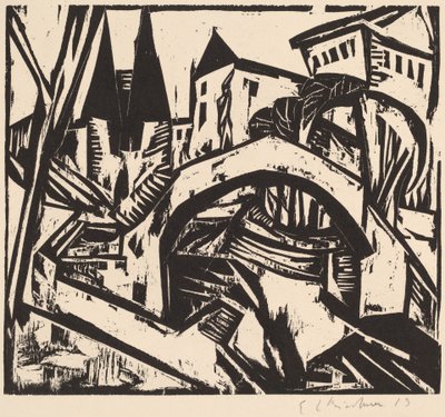 Riva del fiume a Elisabeth Berlino, 1912-1913 da Ernst Ludwig Kirchner