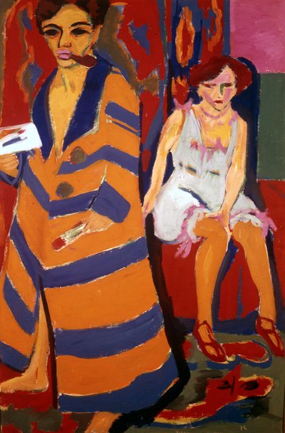 Autoritratto con modella da Ernst Ludwig Kirchner