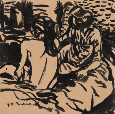 Due nudi su un letto Isabella e una ragazza più giovane, c. 1906 da Ernst Ludwig Kirchner