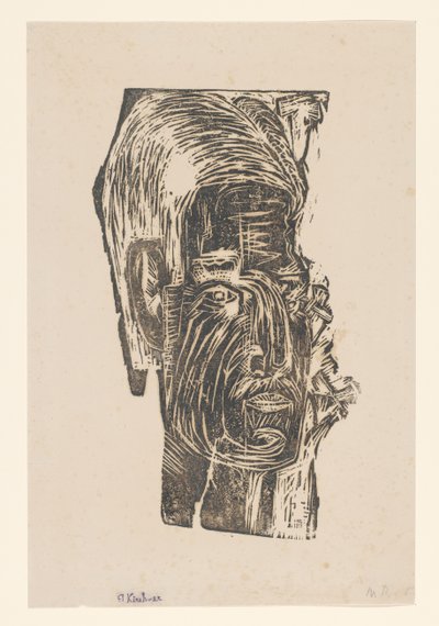 Ritratto di un uomo sconosciuto da Ernst Ludwig Kirchner (signed by artist)