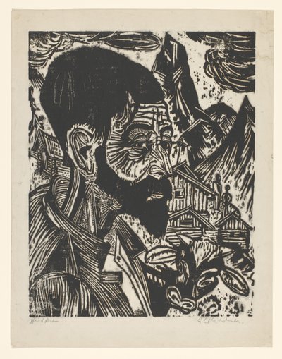 Sennkopf (Martin Schmied) da Ernst Ludwig Kirchner (signed by artist)