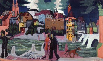 Veduta di Basilea e del Reno da Ernst Ludwig Kirchner